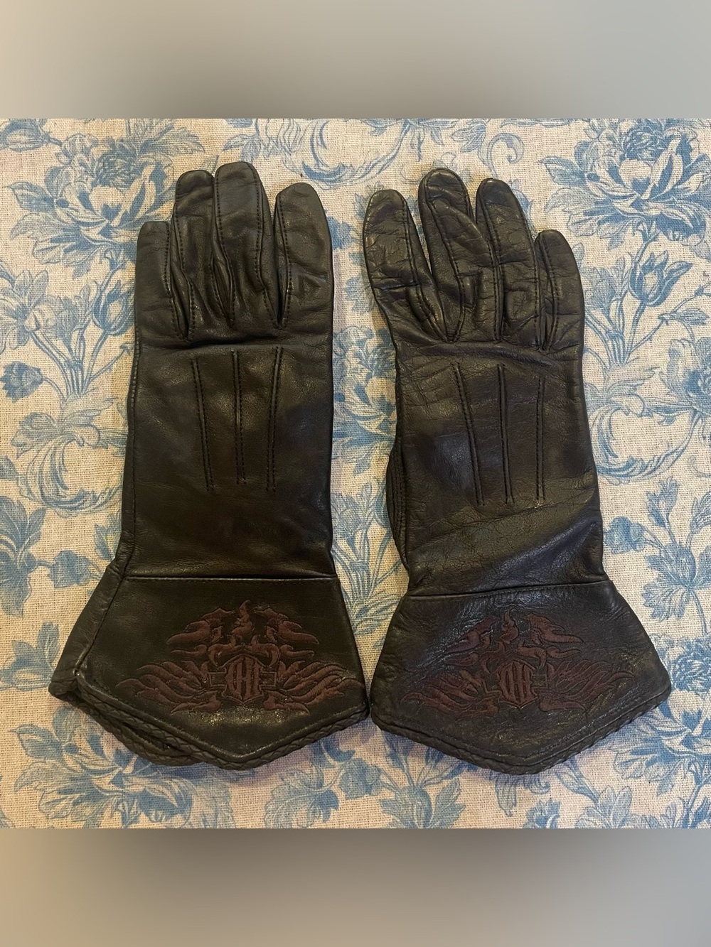 Harley Davidson Womens Gauntlet Leather Motorcycle Riding Gloves Medium